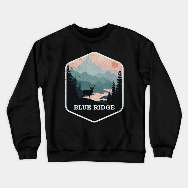 Blue Ridge Georgia GA Vintage Mountains Hiking Souvenir Crewneck Sweatshirt by kalponik